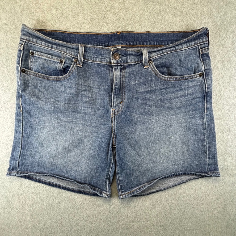Levi Strauss & Co. Denim Shorts Womens 32 Blue Mid Rise Stretch Casual